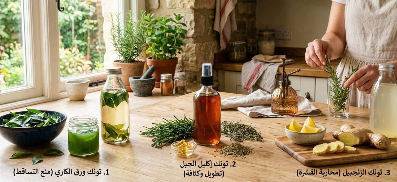 3 وصفات طبيعية مذهلة لتقوية الشعر ومنع التساقط.. السر في مطبخك!
